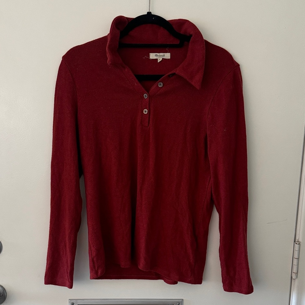 Made well Plush Ribbed Polo Shirt MEDIUM